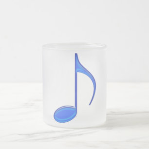 Caneca De Café Vidro Jateado 8o Note grande 2010 azul