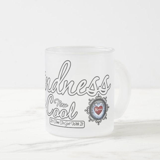 Caneca De Café Vidro Jateado A bondade É A Nova Legal (Frente Esquerda)