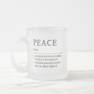 Caneca De Café Vidro Jateado A definição de Fosco de paz Mug