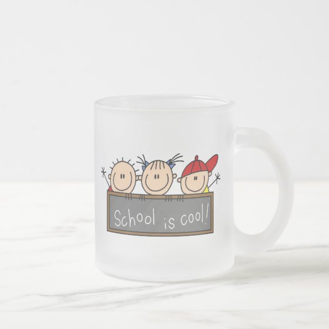 Caneca De Café Vidro Jateado A escola é Legal (Direita)