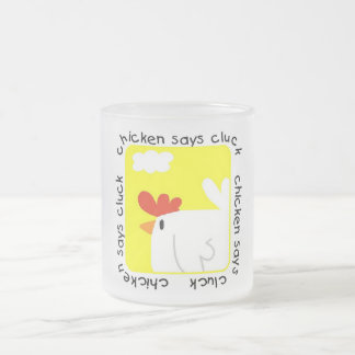 Caneca De Café Vidro Jateado A galinha diz o camiseta e os presentes do Cluck