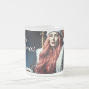 Caneca De Café Vidro Jateado A irmã mais sensual do Papai Noel - Feliz Natal 03