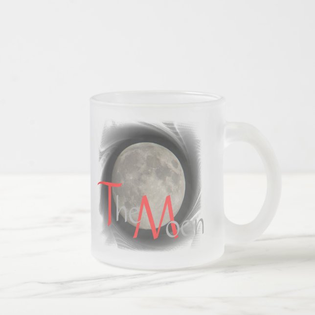Caneca De Café Vidro Jateado A lua, la lune, la luna, taça the moon (Direita)