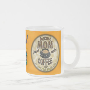 Caneca De Café Vidro Jateado A MAMÃ IMEDIATA apenas adiciona o CAFÉ (e pouco
