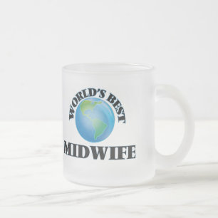 Caneca De Café Vidro Jateado A melhor parteira do mundo