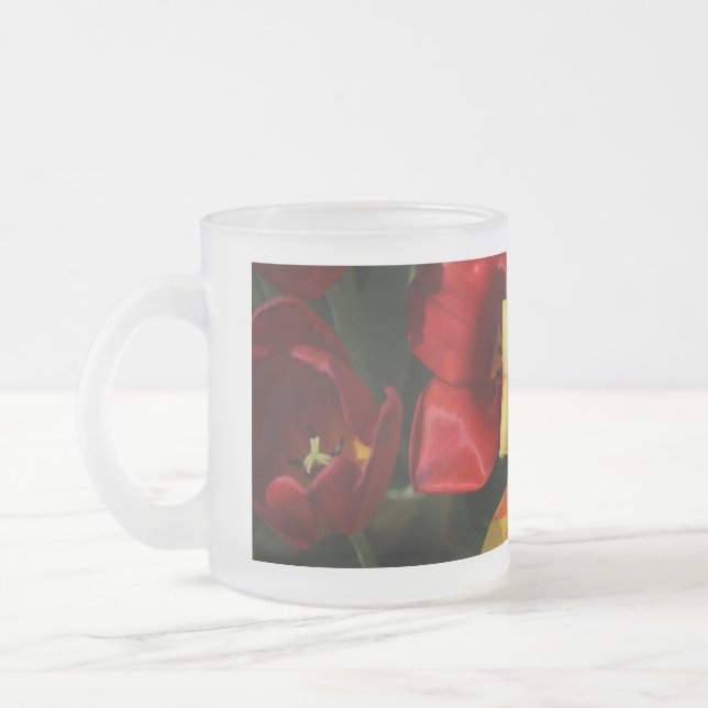 Caneca De Café Vidro Jateado A Rosa Interior (Esquerda)