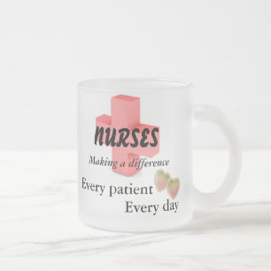 CANECA DE CAFÉ VIDRO JATEADO A SEMANA DAS ENFERMEIRAS PERSONALIZA PRESENTES