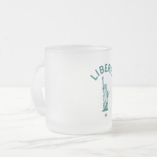 Caneca De Café Vidro Jateado A Senhora Liberdade