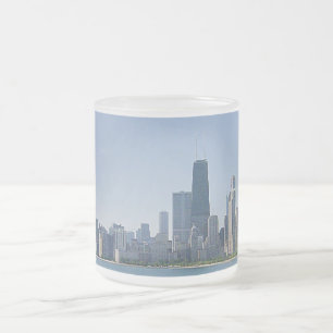 Caneca De Café Vidro Jateado A Skyline de Chicago