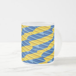 Caneca De Café Vidro Jateado A Ucrânia Azul e Amarela inspirou a paz contra a g