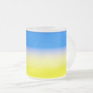 Caneca De Café Vidro Jateado A Ucrânia Azul e Amarela inspirou a paz contra a g