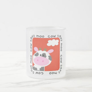 Caneca De Café Vidro Jateado A vaca diz o camiseta e os presentes do MOO