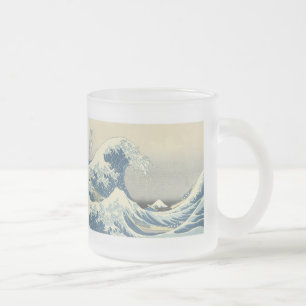 Caneca De Café Vidro Jateado Abaixo da Onda de Kanagawa, Hokusai, 1830-32 Mug