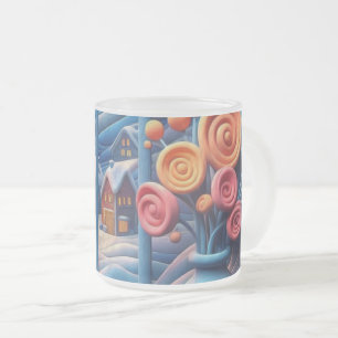 Caneca De Café Vidro Jateado Abraço do Inverno