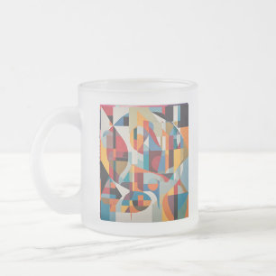 Caneca De Café Vidro Jateado Abstrato Art vibrante - Desenho colorido