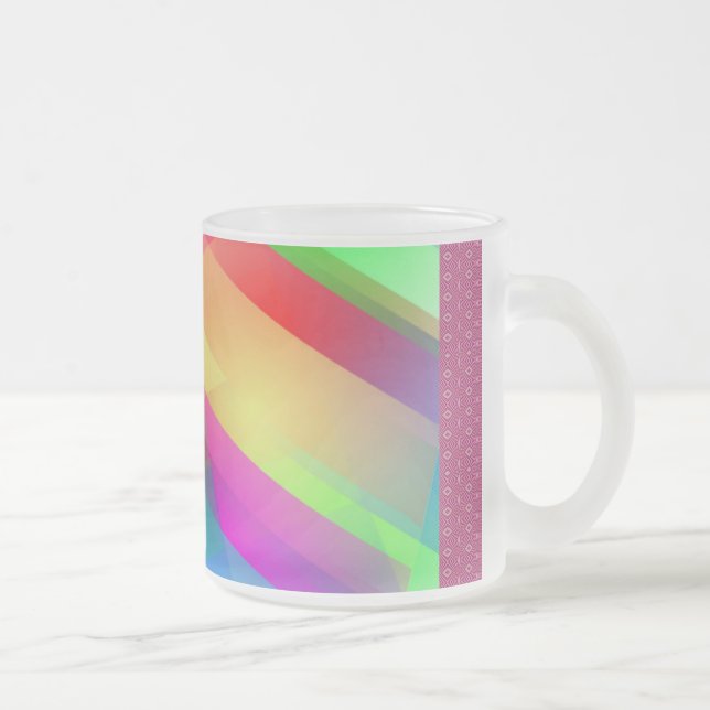 Caneca De Café Vidro Jateado Abstrato moderno do arco-íris (Direita)
