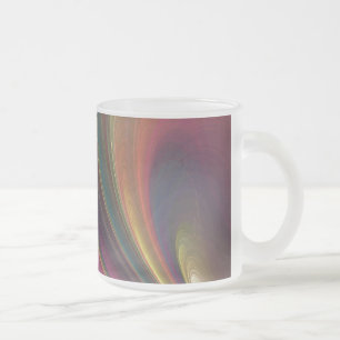Caneca De Café Vidro Jateado Abstrato Rainbow Fosco