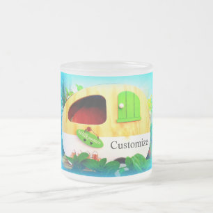 Caneca De Café Vidro Jateado Acampamento de Vintage Retro-Cigarro Personalizado