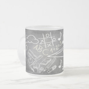 Caneca De Café Vidro Jateado Acessórios para matrícula no estilo lousa