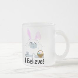 Caneca De Café Vidro Jateado Acredito! Páscoa Yeti