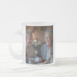 Caneca De Café Vidro Jateado Adicionar Foto de Aniversário Personalizar