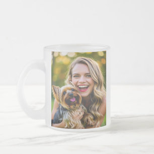 Caneca De Café Vidro Jateado Adicionar Foto de Yorkshire Terrier Personalizar