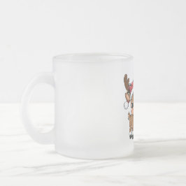 Caneca De Café Vidro Jateado Adoráveis Rena e Boneco de Neve de Férias