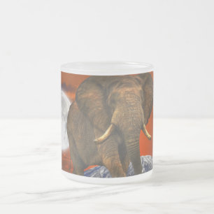 Caneca De Café Vidro Jateado África Selvagem Amantes de Animais Grandes Cinco
