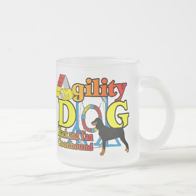 Caneca De Café Vidro Jateado Agilidade Preta_e_Tan_Conhound (Direita)