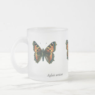 Caneca De Café Vidro Jateado Aglais urticae - A Pequena Borboleta TortoisesInfe