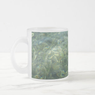 Caneca De Café Vidro Jateado Água sobre Grama Marinha I Natureza Caribenha
