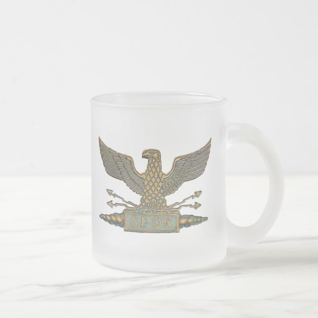 Caneca De Café Vidro Jateado Águia de Cobre da Legião (Direita)