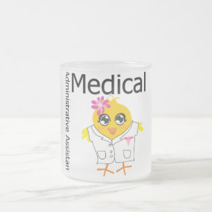 Caneca De Café Vidro Jateado Ajudante administrativo médico