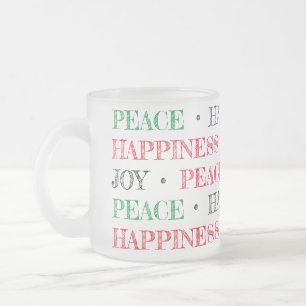 Caneca De Café Vidro Jateado Alegria de Natal Felicidade