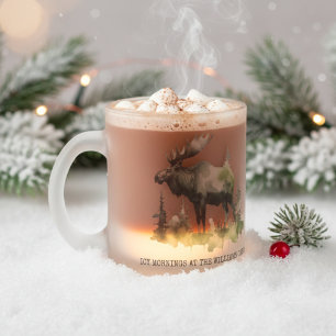 Caneca De Café Vidro Jateado Alojamento de Inverno Personalizado Família Geada