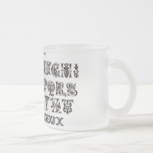 Caneca De Café Vidro Jateado Alphabet Mug (Direita)