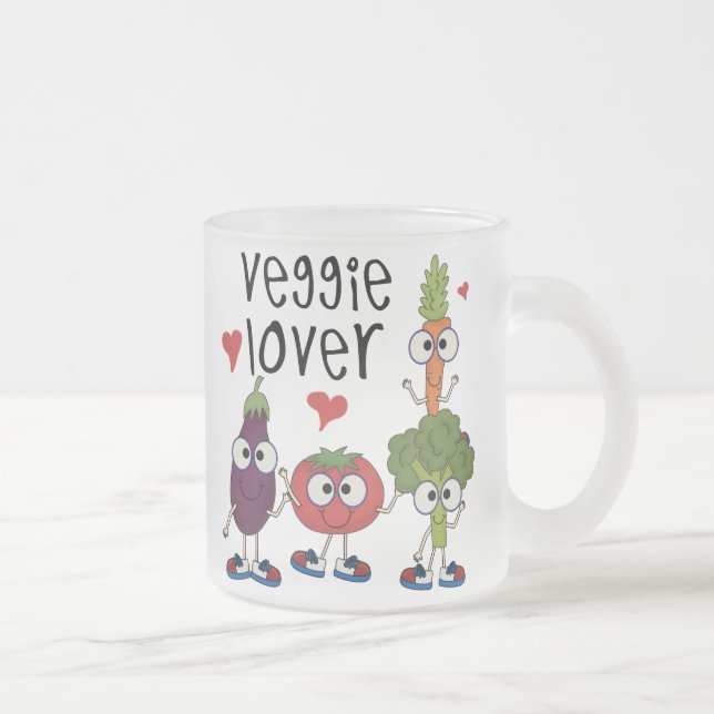 Caneca De Café Vidro Jateado Amante do vegetariano (Direita)