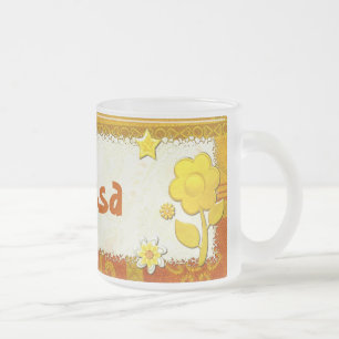 Caneca De Café Vidro Jateado Amarelo no jogo Jeweled PERSONALIZADO