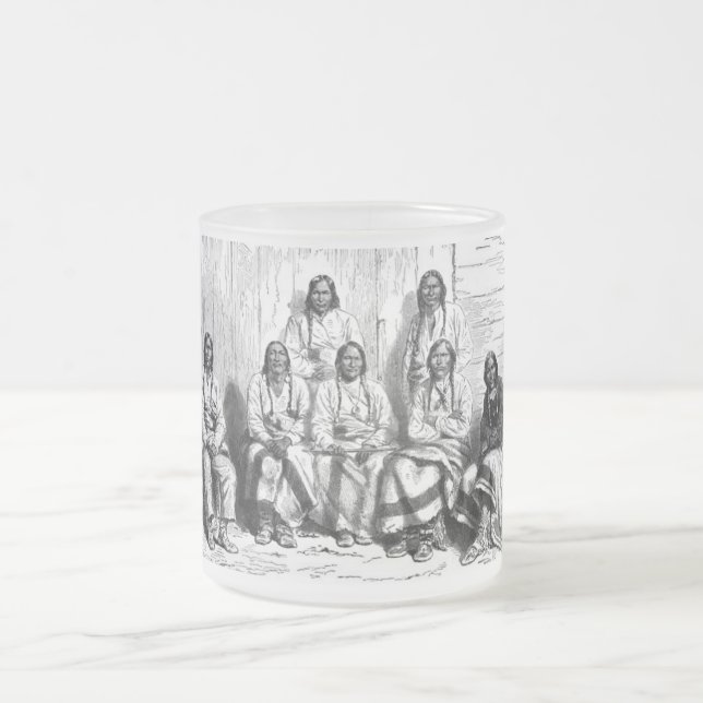Caneca De Café Vidro Jateado American Indians Mug (Centro)