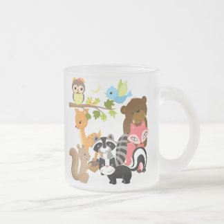 Caneca De Café Vidro Jateado Amigos da floresta