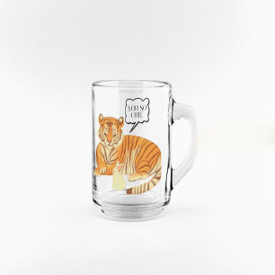 Caneca De Café Vidro Jateado Amizade a Tigre e Bunny - Figuras