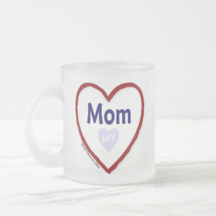 Caneca De Café Vidro Jateado Amo Minha Mãe