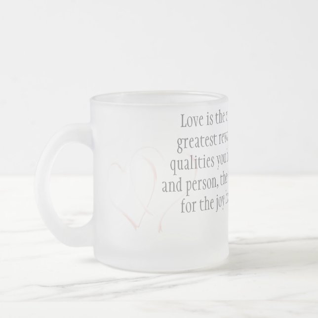 Caneca De Café Vidro Jateado Amor (Esquerda)