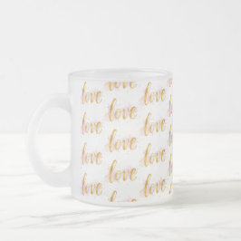 Caneca De Café Vidro Jateado Amor