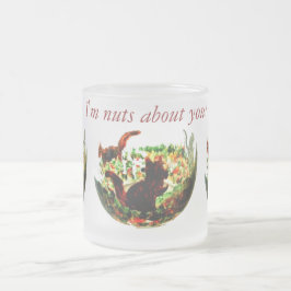 Caneca De Café Vidro Jateado Amor com Esquilos Selvagens Animais
