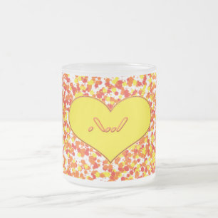 Caneca De Café Vidro Jateado Amor de ASL-I você com coração por Shirley Tayl