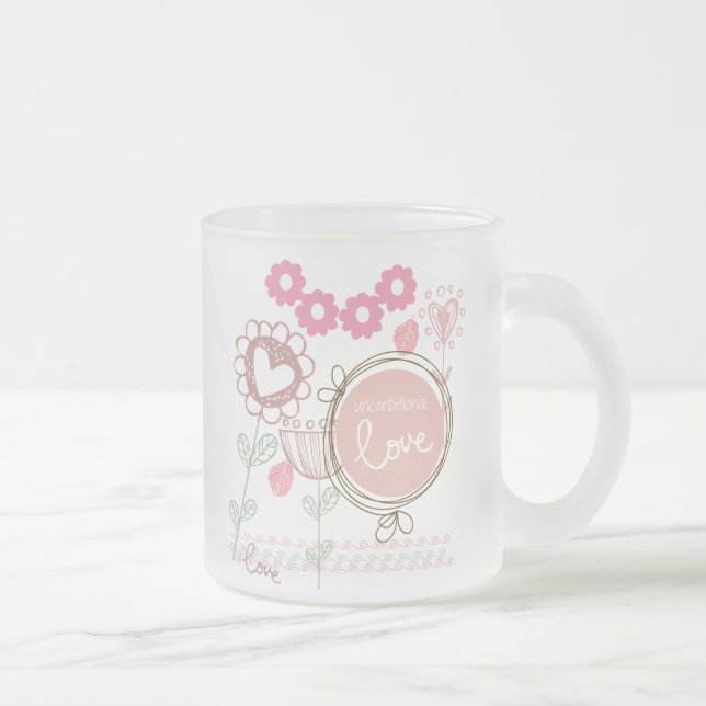 Caneca De Café Vidro Jateado Amor incondicional (Direita)