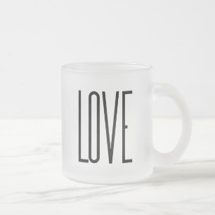 Caneca De Café Vidro Jateado Amor legal - design gráfico minimalista