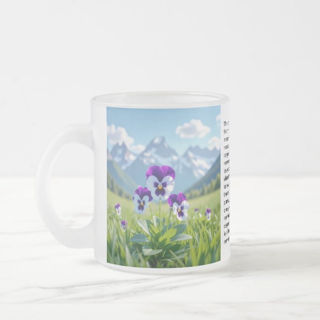 Caneca De Café Vidro Jateado Amor-Perfeito (Esquerda)