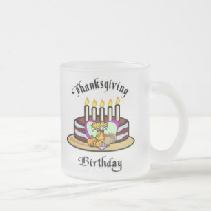 Caneca De Café Vidro Jateado Aniversário da acção de graças